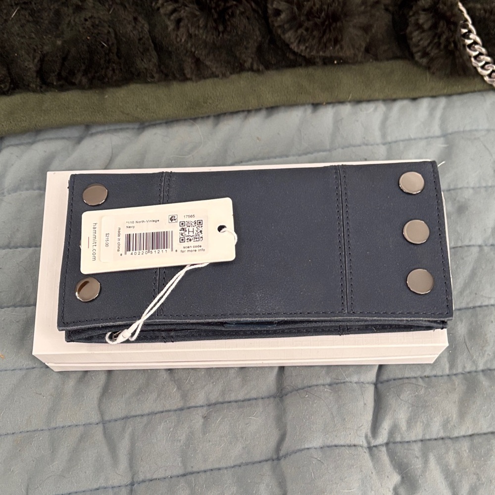 Hammitt Blue Wallet with Silver Details